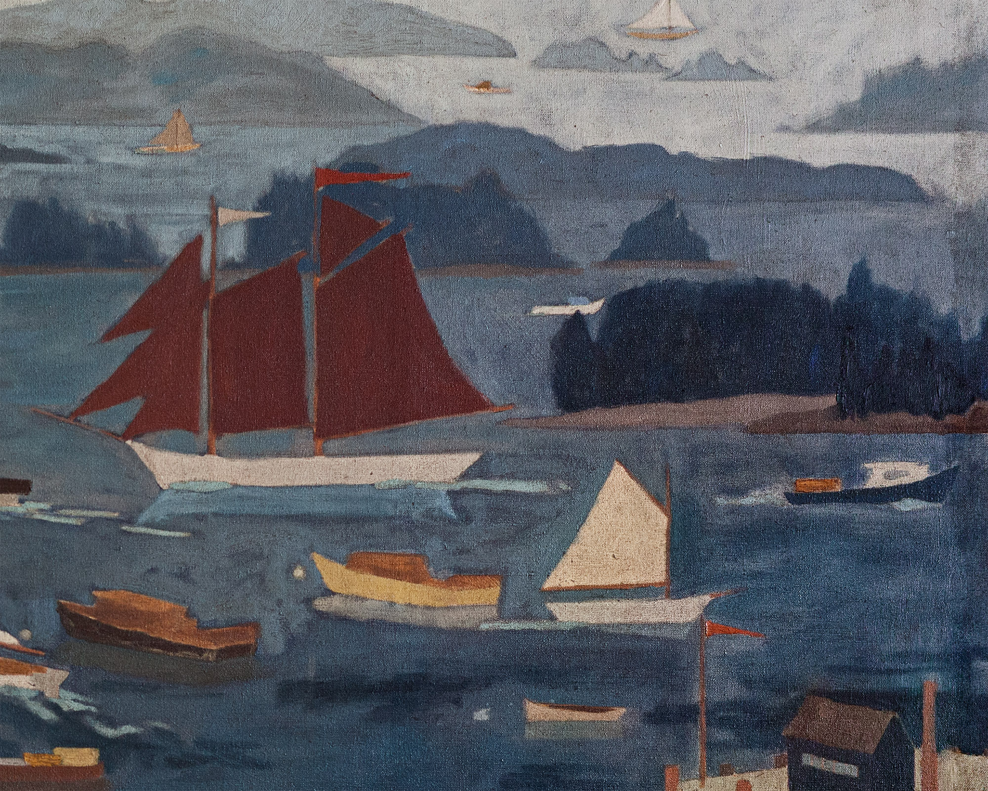 A detail of an oil painting.